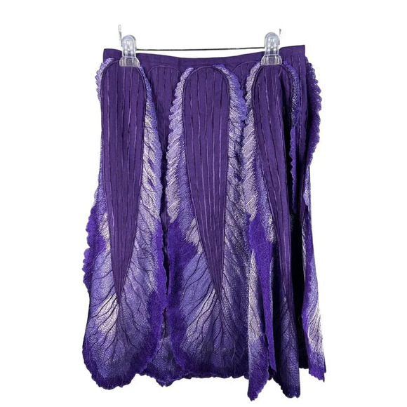 JSong Womens 12 Purple Linen Jacket/Top Skirt Set Angel Wings Design Fairy Goth - Picture 5 of 16